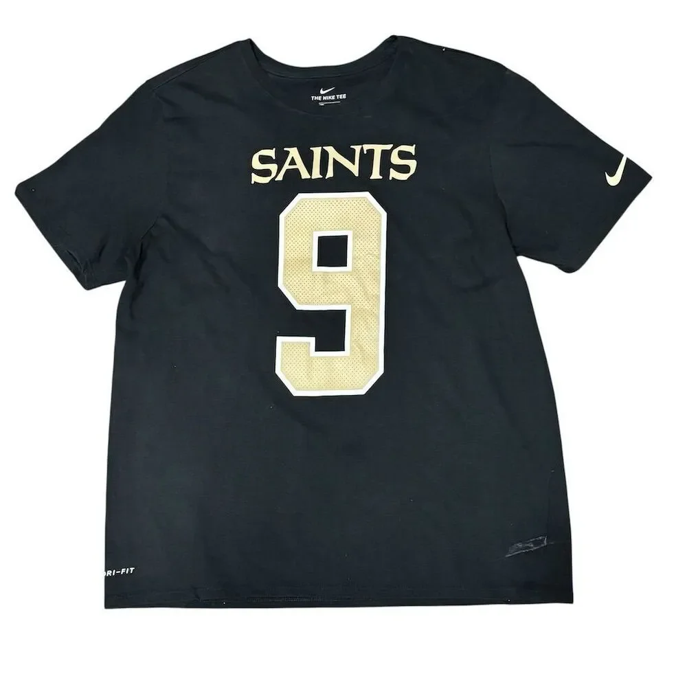 Nike Men's XL‎ New Orleans Saints Drew Brees #9 Black T-Shirt